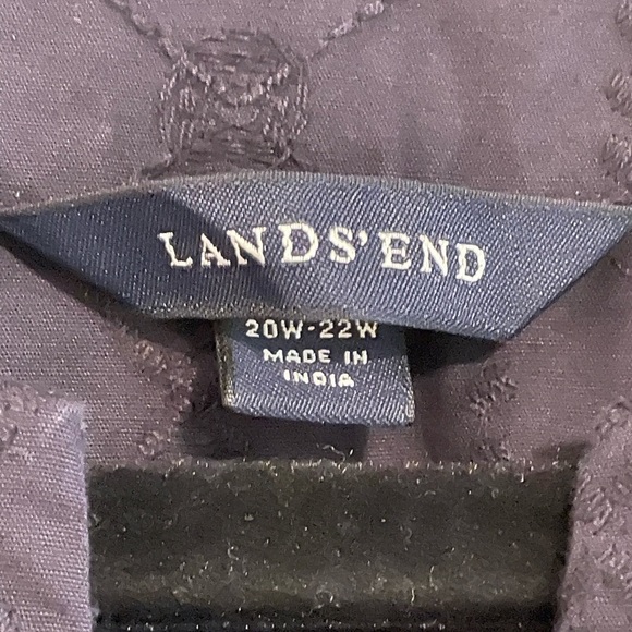 Lands' End Tunic Bundle (2) 2X Blue Brown Longline 100% Cotton Lace Detail - Picture 8 of 14